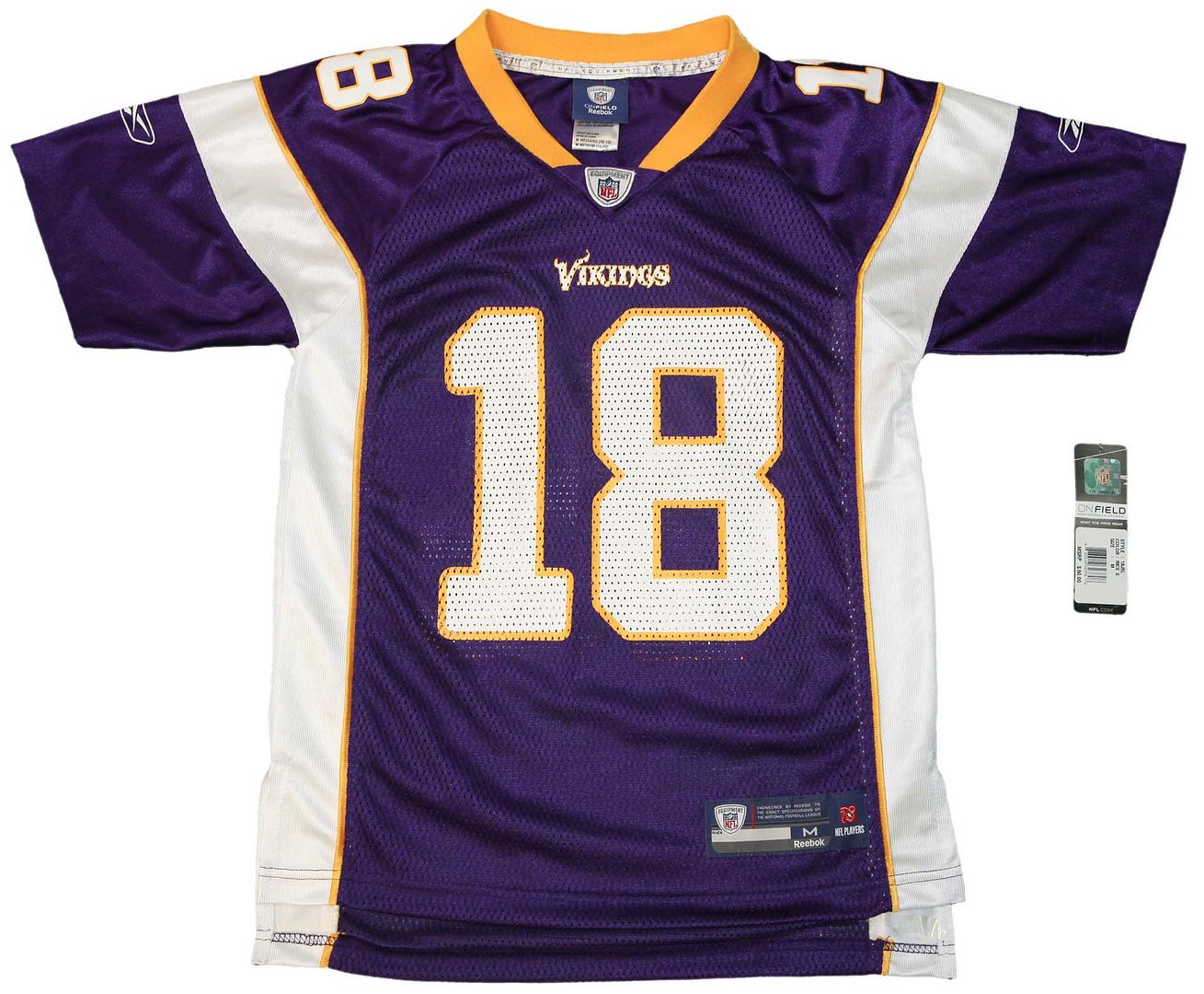 Youth sized NFL Minnesota Vikings 18 Sidney Rice Throwback Football Jersey eBay